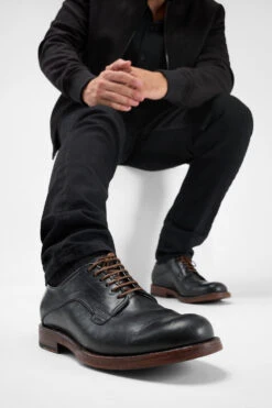 EYTON Imperial-black Derby Shoes. 15 EYTON Imperial-black Derby Shoes. -Untamedstreet Shop Men wearing EYTON imperial black derby leather shoes 241764