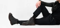 HOVE Jet-black Welted Lace Up Boots. -Untamedstreet Shop Men wearing HOVE jet black welted lace up boots 245151