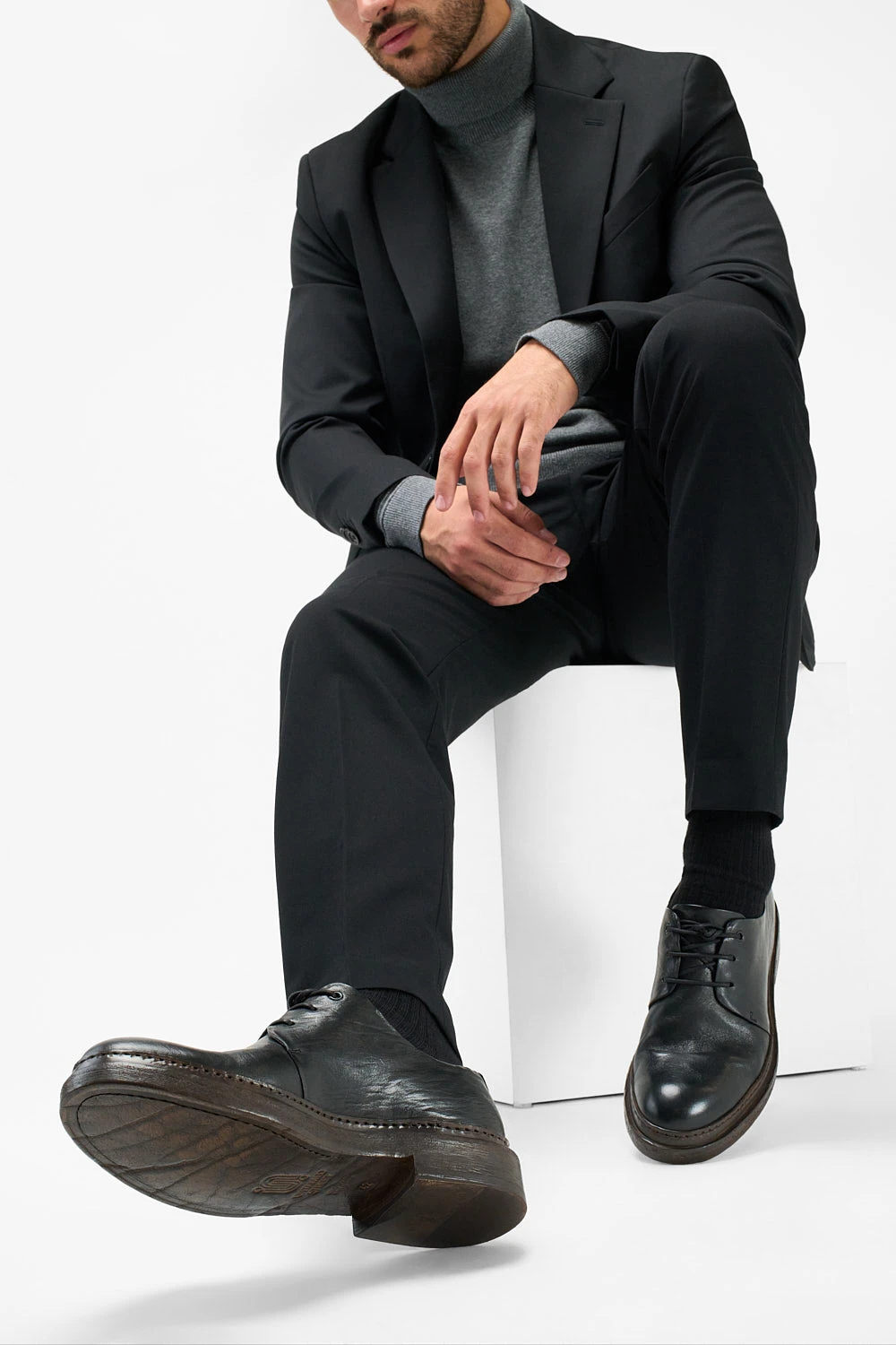 YALE Tuxedo-black Welted Derby Shoes. 7 YALE Tuxedo-black Welted Derby Shoes. - Image 7