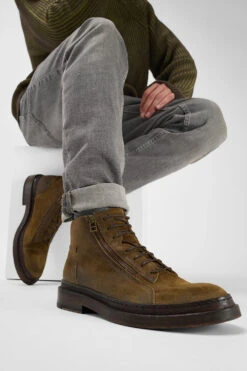 YORK Tundra-brown Suede Welted Chukka Boots. -Untamedstreet Shop Men wearing YORK tundra brown suede welted leather chukka boots 243831
