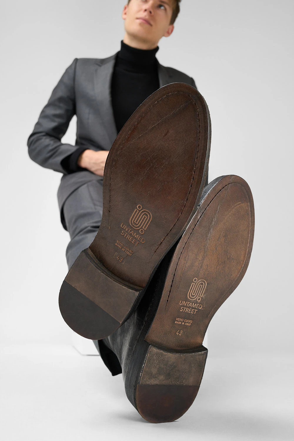 YALE Matte-black Welted Oxford Lace Up Boots. 3 YALE Matte-black Welted Oxford Lace Up Boots. - Image 3