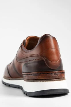 OWEN Cocoa-brown Triple Stitched Patina Runners. -Untamedstreet Shop OWEN men runners 3stitched cocoa brown luxury calf leather madeinitalyMACROSSNK 0129 2