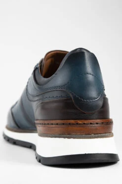 OWEN Meteorite-blue Triple Stitched Patina Runners. -Untamedstreet Shop OWEN men runners blue 3stitched luxury calf leather madeinitalyMACROSSNK 0090 2