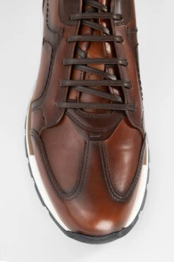 OWEN Cocoa-brown Triple Stitched Wingtip Patina Runners. -Untamedstreet Shop OWEN men runners wingtip cocoa brown luxury calf leather madeinitaly Capture0010 2