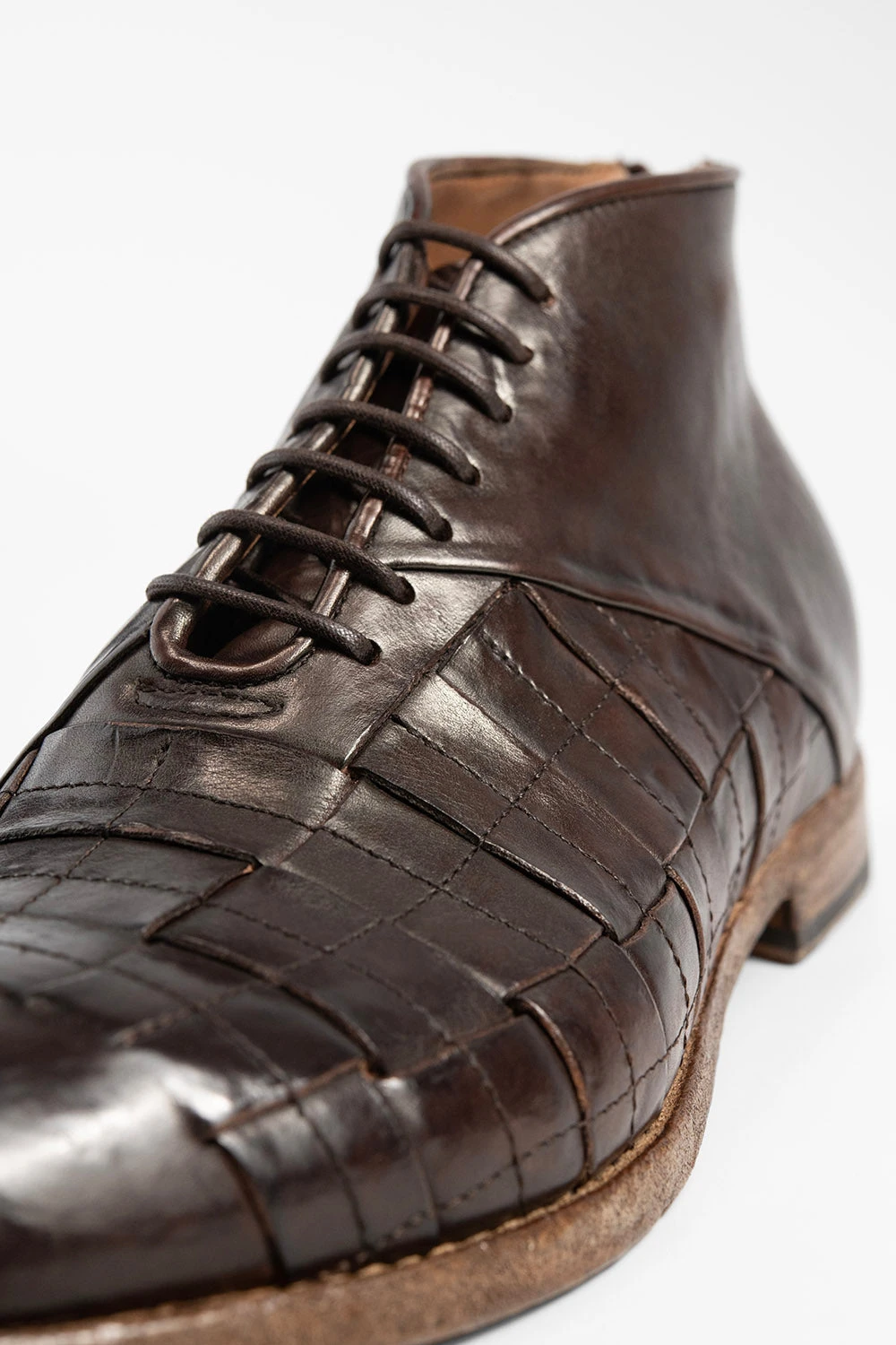 PARKER Dark-cocoa Woven Leather Chukka Boots. 4 PARKER Dark-cocoa Woven Leather Chukka Boots. - Image 4