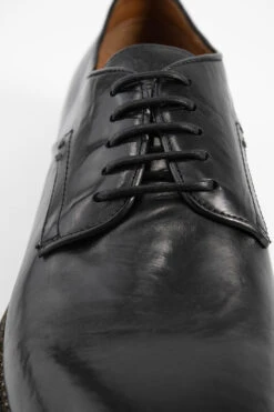PARKER Royal-black Derby Shoes. -Untamedstreet Shop PARKER men derby shoes black luxury leather distressed made in italyCapture0003 5