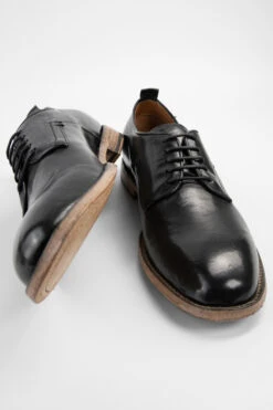 PARKER Royal-black Derby Shoes. -Untamedstreet Shop PARKER men derby shoes black luxury leather distressed made in italyMID TILTED 0041 10