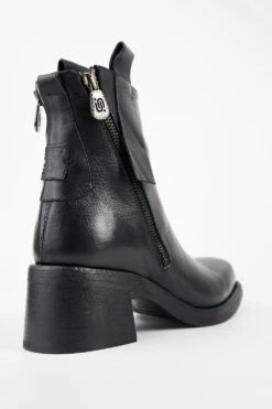 QUINN Urban-black Zipped Ankle Boots. -Untamedstreet Shop QUINN urban black zipped ankle leather boots MACROS 07551