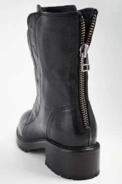 RADNOR Urban-black Laceless Bikers. -Untamedstreet Shop RADNOR urban black laceless bikers leather made in italy untamed street MACROS01736