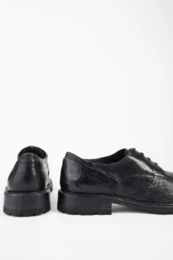 ROWLEY Coal-black Folded Derby Shoes. -Untamedstreet Shop ROWLEY coal black folded leather derby shoes BACK 07160