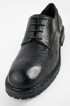 ROWLEY Coal-black Folded Derby Shoes. -Untamedstreet Shop ROWLEY coal black folded leather derby shoes MACROS 07445