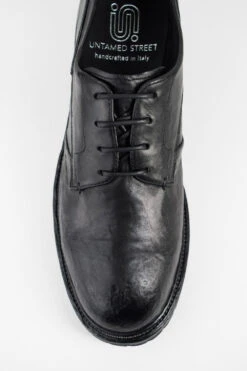 ROWLEY Coal-black Folded Derby Shoes. -Untamedstreet Shop ROWLEY coal black folded leather derby shoes MACROS 07454