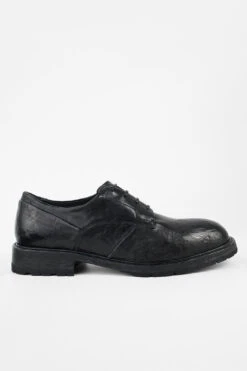ROWLEY Coal-black Folded Derby Shoes.