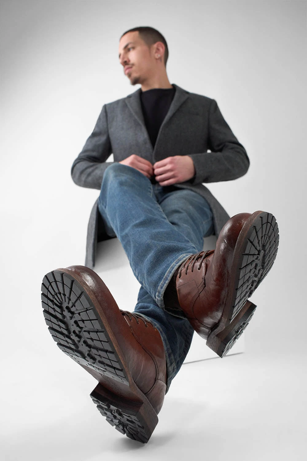 ROWLEY Cognac Folded Derby Shoes. 5 ROWLEY Cognac Folded Derby Shoes. - Image 5