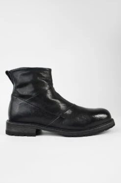 ROWLEY Jet-black Folded Laceless Boots.