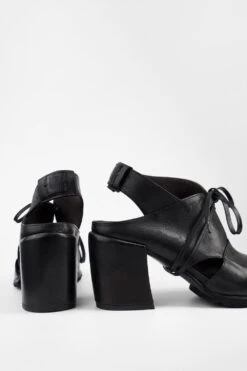SHELLEY Jet-black Slingback Mid-heel Sandals. 25 SHELLEY Jet-black Slingback Mid-heel Sandals. -Untamedstreet Shop SHELLEYblackmid heelsandalBACK 08491