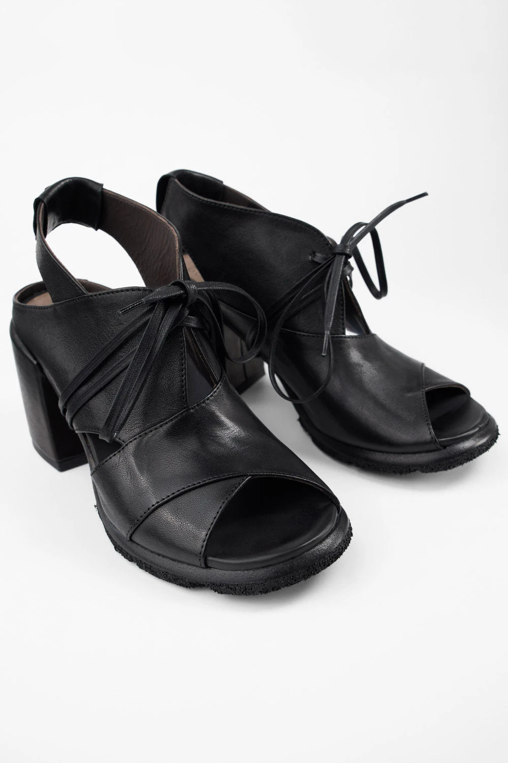 SHELLEY Jet-black Slingback Mid-heel Sandals. 4 SHELLEY Jet-black Slingback Mid-heel Sandals. - Image 4