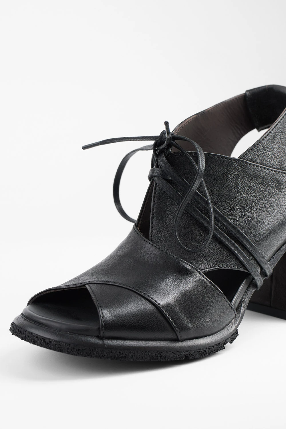 SHELLEY Jet-black Slingback Mid-heel Sandals. 11 SHELLEY Jet-black Slingback Mid-heel Sandals. - Image 11