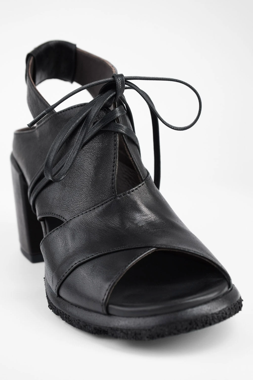 SHELLEY Jet-black Slingback Mid-heel Sandals. 7 SHELLEY Jet-black Slingback Mid-heel Sandals. - Image 7