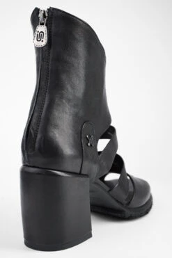 SHELLEY Jet-black Mid-heel Tall Sandals. -Untamedstreet Shop SHELLEYblackmid heeltallsandalMACRO W 09984
