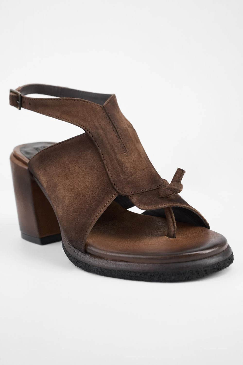 SHELLEY Coco-brown Suede Mid-heel Sandals. 5 SHELLEY Coco-brown Suede Mid-heel Sandals. - Image 5