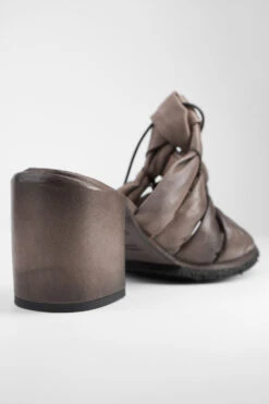 SHELLEY Mocha-brown Woven Mid-heel Sandals. -Untamedstreet Shop SHELLEYtaupemid heelsandalMACRO W 00086