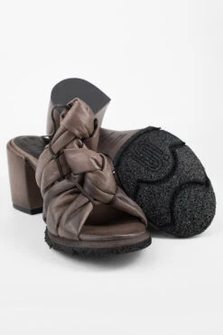 SHELLEY Mocha-brown Woven Mid-heel Sandals. -Untamedstreet Shop SHELLEYtaupemid heelsandalMID 08281