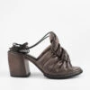 SHELLEY Mocha-brown Woven Mid-heel Sandals.