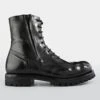 CAMDEN Tar-black Double-zip Military Boots.
