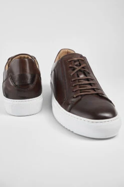 SKYE Noble-brown Triple Stitched Patina Sneakers. -Untamedstreet Shop SKYEPEAKlownoblebrown sneakers trainers leather luxury untamedstreet madeinitalySNEAKERS01435