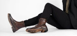 SLOANE Timber-brown Commando Boots. 31 SLOANE Timber-brown Commando Boots. -Untamedstreet Shop SLOANE men boots military brown luxury buffalo leather distressed made in italy104064 newheel
