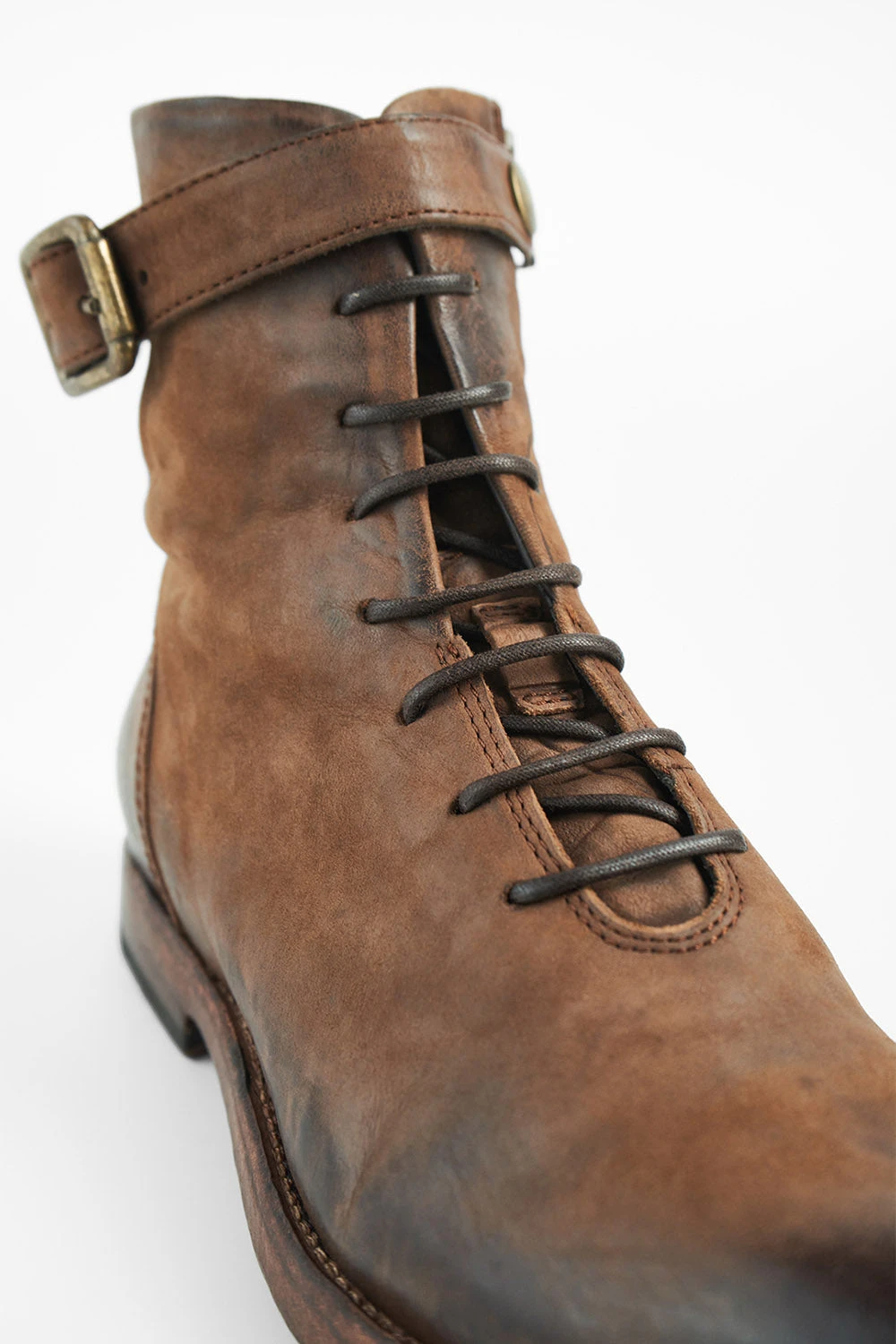 SLOANE Chocolate Lace Up Buckle Boots. 10 SLOANE Chocolate Lace Up Buckle Boots. - Image 10