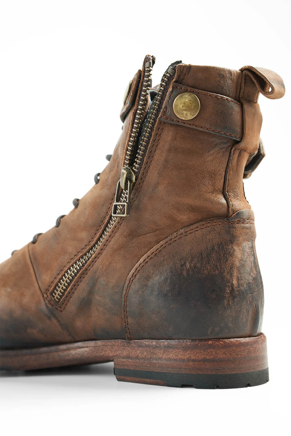 SLOANE Chocolate Lace Up Buckle Boots. 8 SLOANE Chocolate Lace Up Buckle Boots. - Image 8