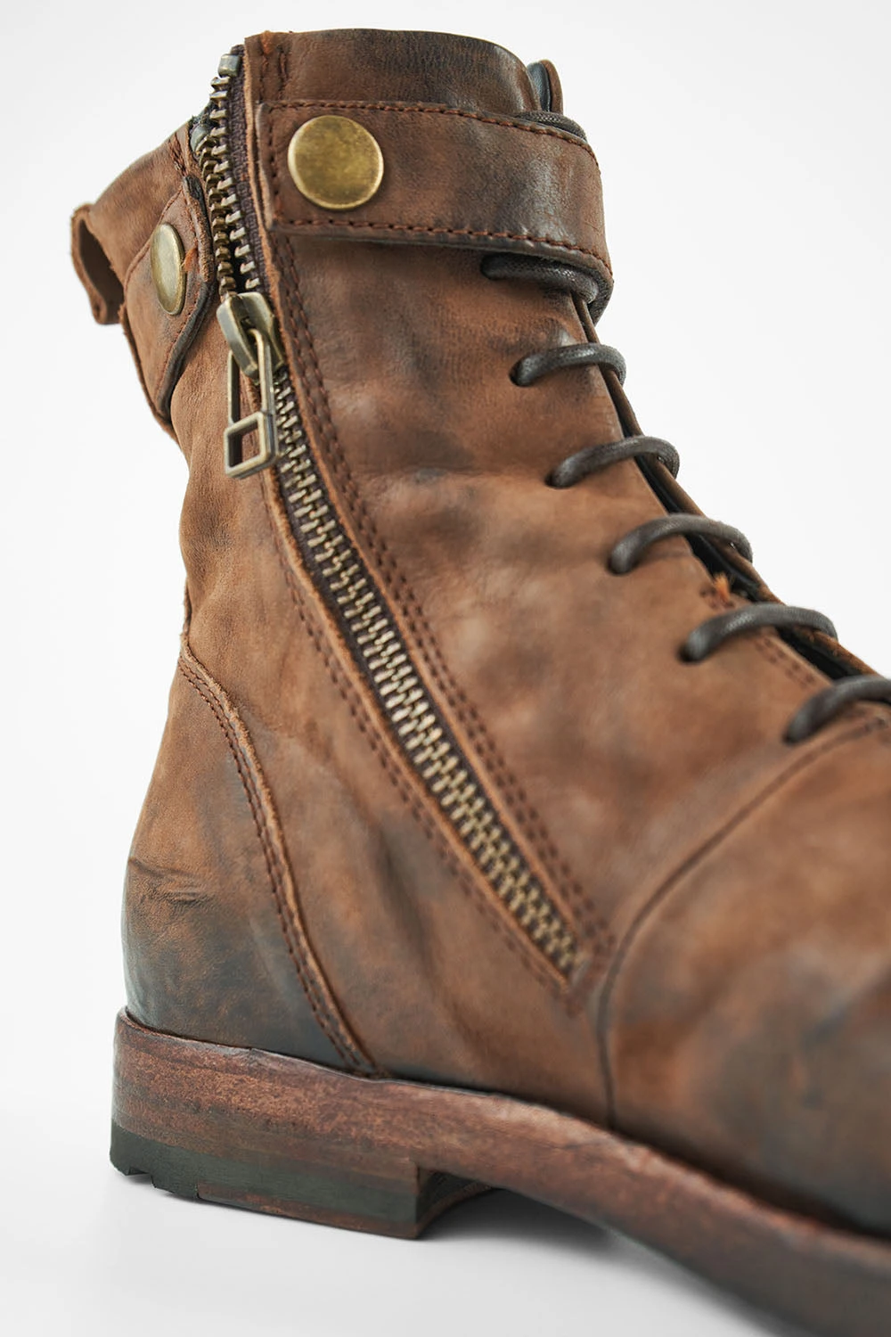 SLOANE Chocolate Lace Up Buckle Boots. 2 SLOANE Chocolate Lace Up Buckle Boots. - Image 2