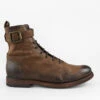 SLOANE Chocolate Lace Up Buckle Boots.
