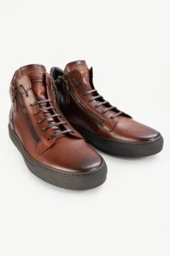SOHO LOUNGE Cocoa Patina High Sneakers. -Untamedstreet Shop SOHOLOUNGEcocoa brownhighsneakers7616