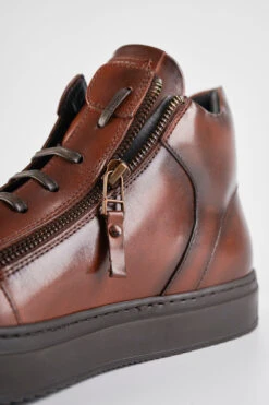 SOHO LOUNGE Cocoa Patina High Sneakers. -Untamedstreet Shop SOHOLOUNGEcocoa brownhighsneakers9298