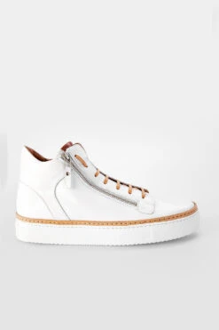 SOHO White Welted High Sneakers.