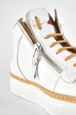 SOHO White Welted High Sneakers. -Untamedstreet Shop SOHO men sneakers trainers high white luxury calf leather minimalist made in italy9208