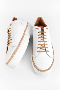 SOHO White Welted Sneakers. -Untamedstreet Shop SOHO men sneakers trainers low welted white luxury calf leather minimalist made in italy8108