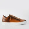 SOHO Light-tan Double-zip Patina Sneakers.