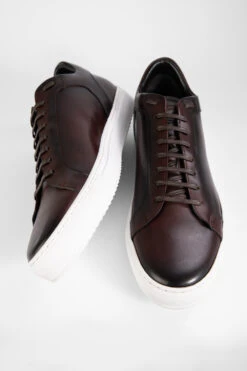 SOHO Chestnut Patina Sneakers. 17 SOHO Chestnut Patina Sneakers. -Untamedstreet Shop SOHO men sneakers trainers low chestnut brown luxury calf leather patina made in italy8097