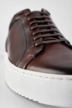 SOHO Chestnut Patina Sneakers. 16 SOHO Chestnut Patina Sneakers. -Untamedstreet Shop SOHO men sneakers trainers low chestnut brown luxury calf leather patina made in italy9128