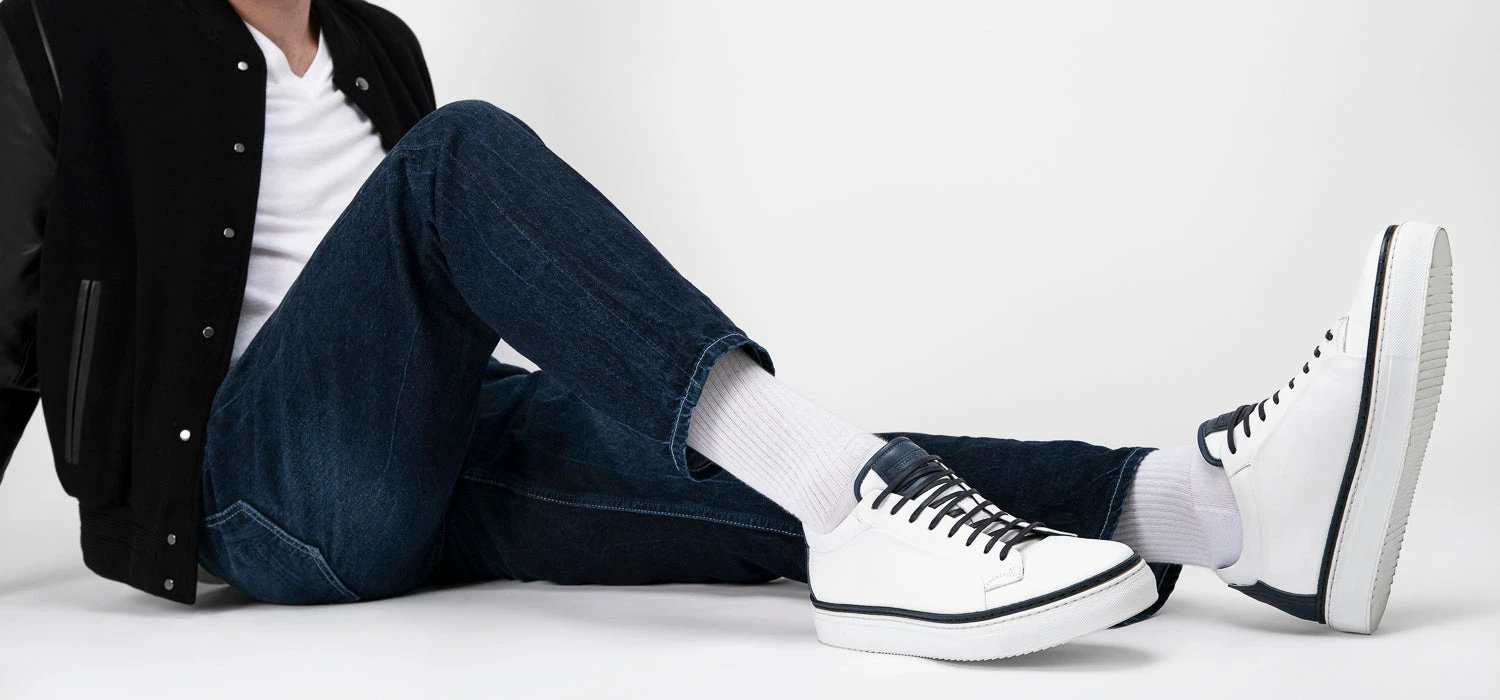 SOHO EDGE White Blue Welted Sneakers. - Image 14
