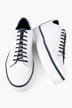 SOHO EDGE White Blue Welted Sneakers. -Untamedstreet Shop SOHO men sneakers trainers low white blue luxury calf leather patina minimalist made in italy8100 acf62418 40b0 4711 bdca 1072f0e4f081