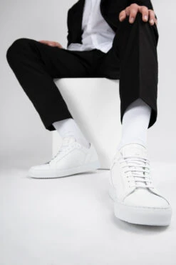 SOHO White-whisper Sneakers. -Untamedstreet Shop SOHO men sneakers trainers low white luxury calf leather minimalist made in italy10922