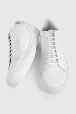 SOHO White-whisper Sneakers. -Untamedstreet Shop SOHO men sneakers trainers low white luxury calf leather minimalist made in italy8113