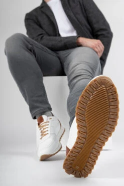 SOHO White-whisper Runners. -Untamedstreet Shop SOHO men sneakers trainers runners white luxury calf leather minimalist made in italy10820