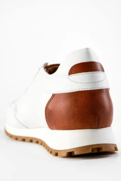 SOHO White-whisper Runners. -Untamedstreet Shop SOHO men sneakers trainers runners white luxury calf leather minimalist made in italy9183