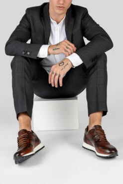 SOHO Cocoa-brown Patina Runners. -Untamedstreet Shop SOHOmenRunnersSneakersCocoaBrownLF04